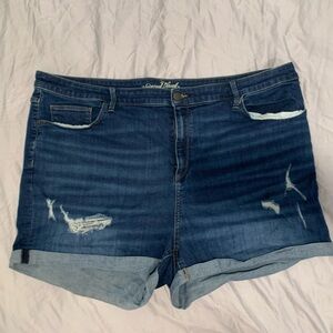 High waisted denim shorts